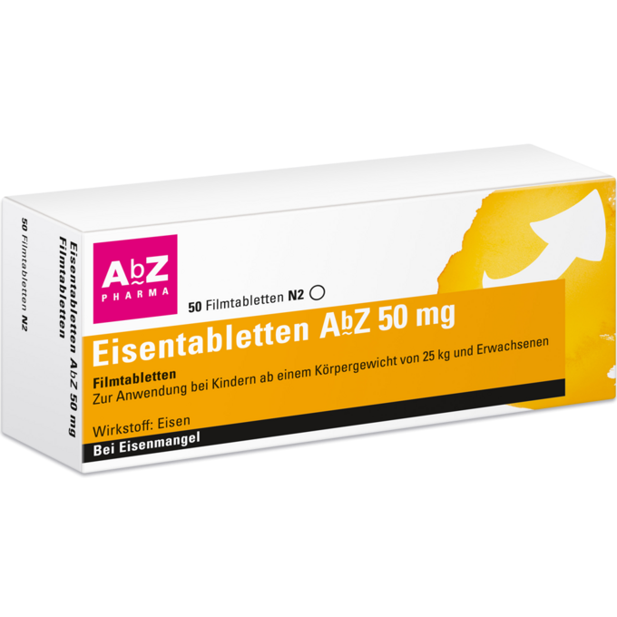 Eisentabletten AbZ 50 mg Filmtabletten