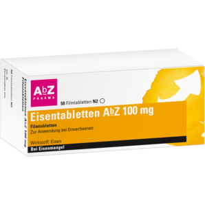 Eisentabletten AbZ 100 mg Filmtabletten