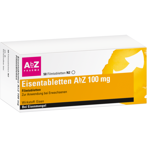 Eisentabletten AbZ 100 mg Filmtabletten